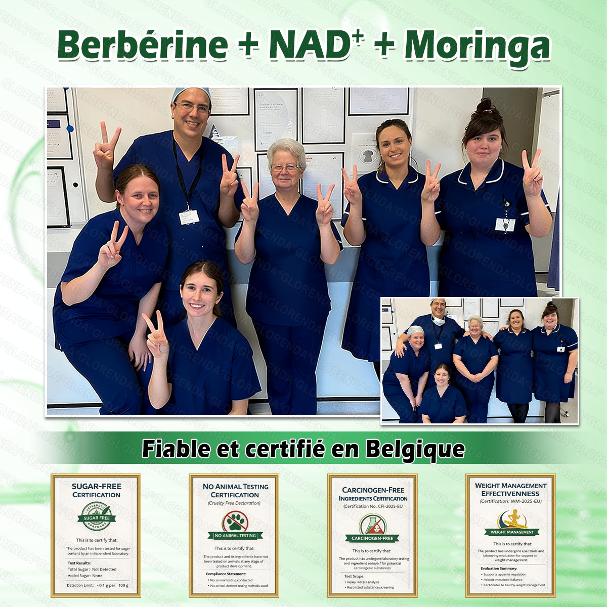Boutique officielle 🎃 𝐆𝐋𝐎𝐑𝐄𝐍𝐃® Moringa · Berbérine + NAD+ – Patch Microneedle Nano Avancé 10-en-1 (1×/jour, résultats visibles en 7 jours) | Obésité, relâchement cutané, apnée du sommeil, articulations, etc.